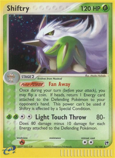 Shiftry 12/100, Sandstorm Pokémon card