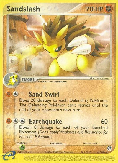 Sandslash 21/100, Sandstorm Pokémon card