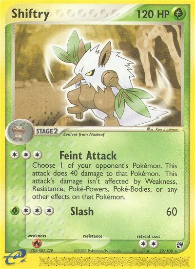Shiftry 22/100, Sandstorm Pokémon card