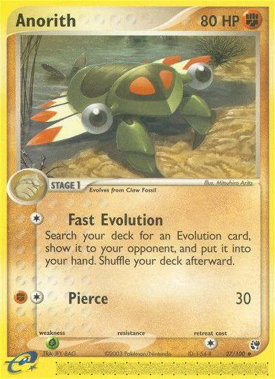 Anorith 27/100, Sandstorm Pokémon card