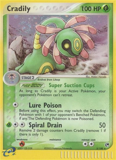 Cradily 3/100, Sandstorm Pokémon card