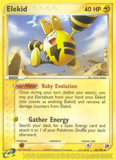 Elekid 36/100, Sandstorm Pokémon card