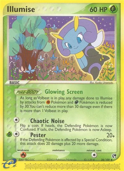 Illumise 38/100, Sandstorm Pokémon card