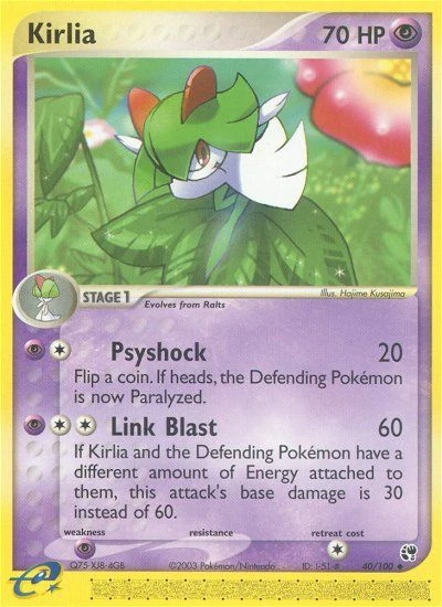 Kirlia 40/100, Sandstorm Pokémon card