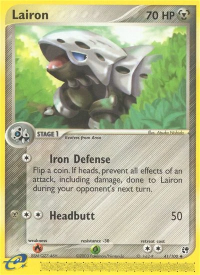 Lairon 41/100, Sandstorm Pokémon card