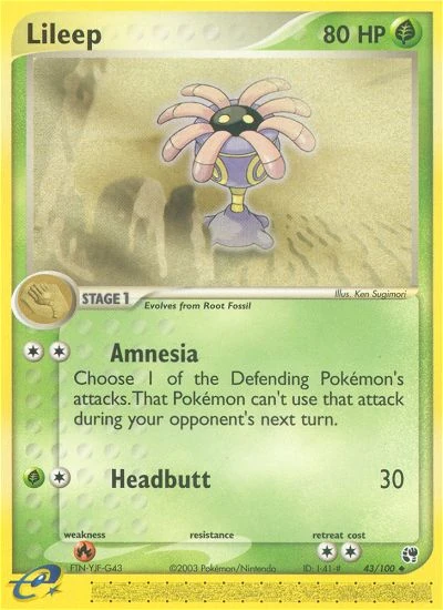 Lileep 43/100, Sandstorm Pokémon card
