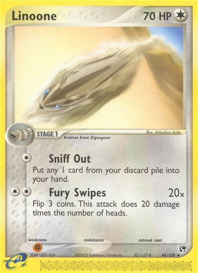 Linoone 44/100, Sandstorm Pokémon card