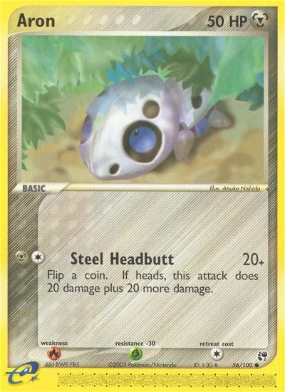 Aron 56/100, Sandstorm Pokémon card