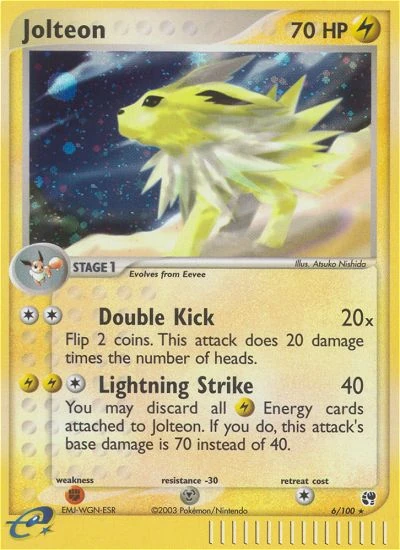 Jolteon 6/100, Sandstorm Pokémon card