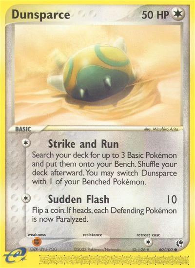 Dunsparce 60/100, Sandstorm Pokémon card