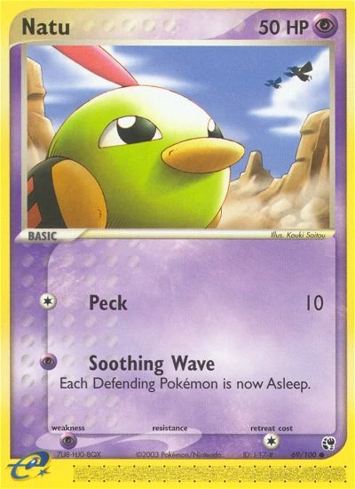 Natu 69/100, Sandstorm Pokémon card