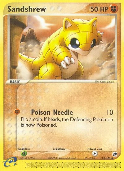 Sandshrew 75/100, Sandstorm Pokémon card