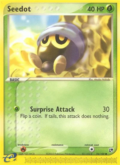 Seedot 76/100, Sandstorm Pokémon card