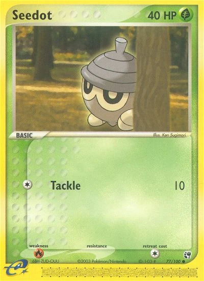 Seedot 77/100, Sandstorm Pokémon card