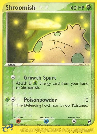 Shroomish 78/100, Sandstorm Pokémon card