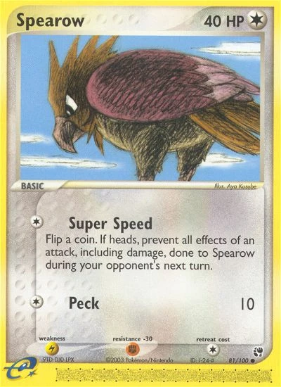 Spearow 81/100, Sandstorm Pokémon card