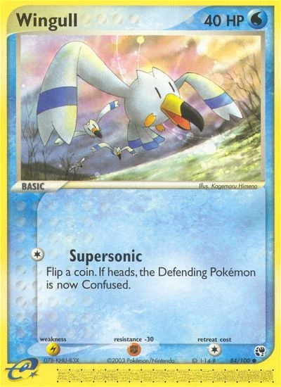 Wingull 84/100, Sandstorm Pokémon card