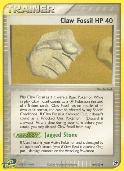 Claw Fossil 90/100, Sandstorm Pokémon card