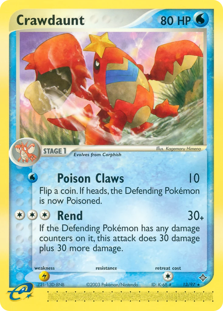 Crawdaunt 13/97, Dragon Pokémon card