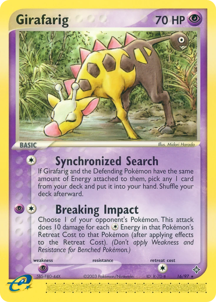 Girafarig 16/97, Dragon Pokémon card