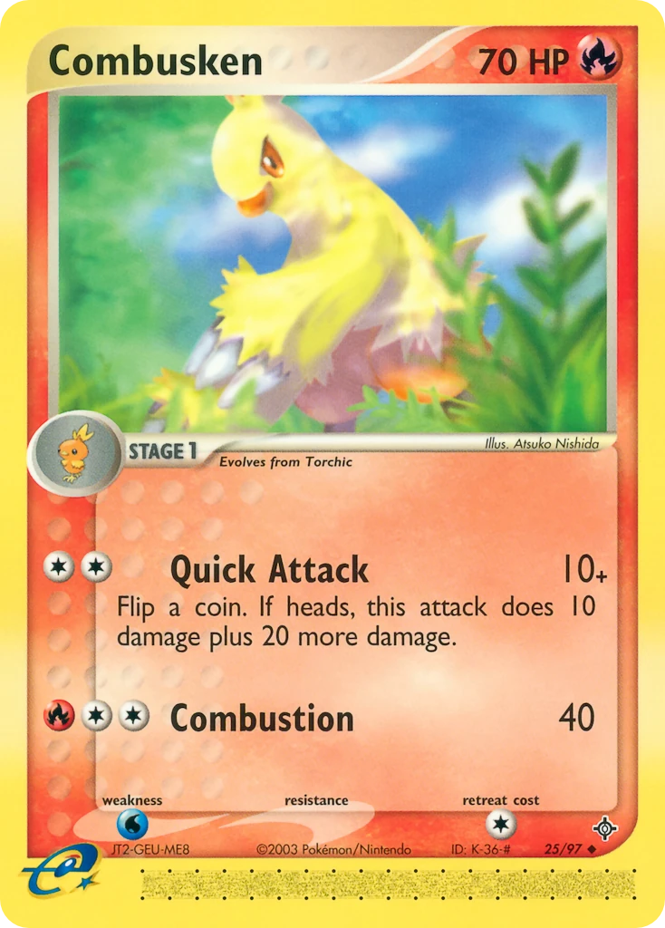 Combusken 25/97, Dragon Pokémon card