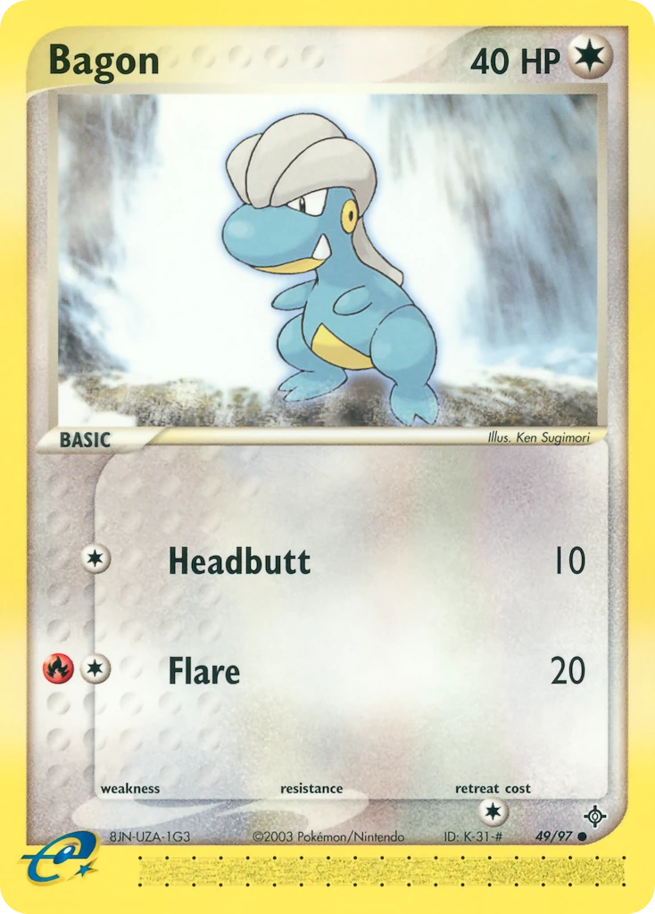 Bagon 49/97, Dragon Pokémon card