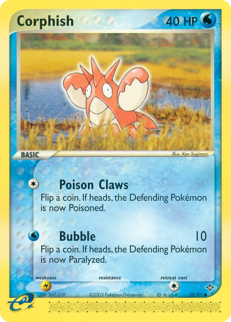 Corphish 52/97, Dragon Pokémon card