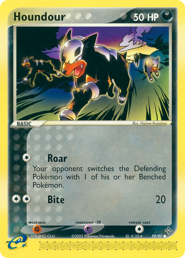 Houndour 59/97, Dragon Pokémon card