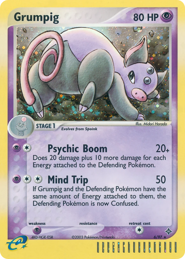 Grumpig 6/97, Dragon Pokémon card