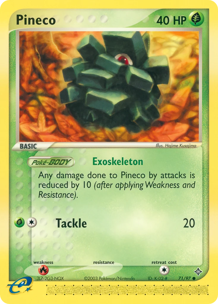 Pineco 71/97, Dragon Pokémon card