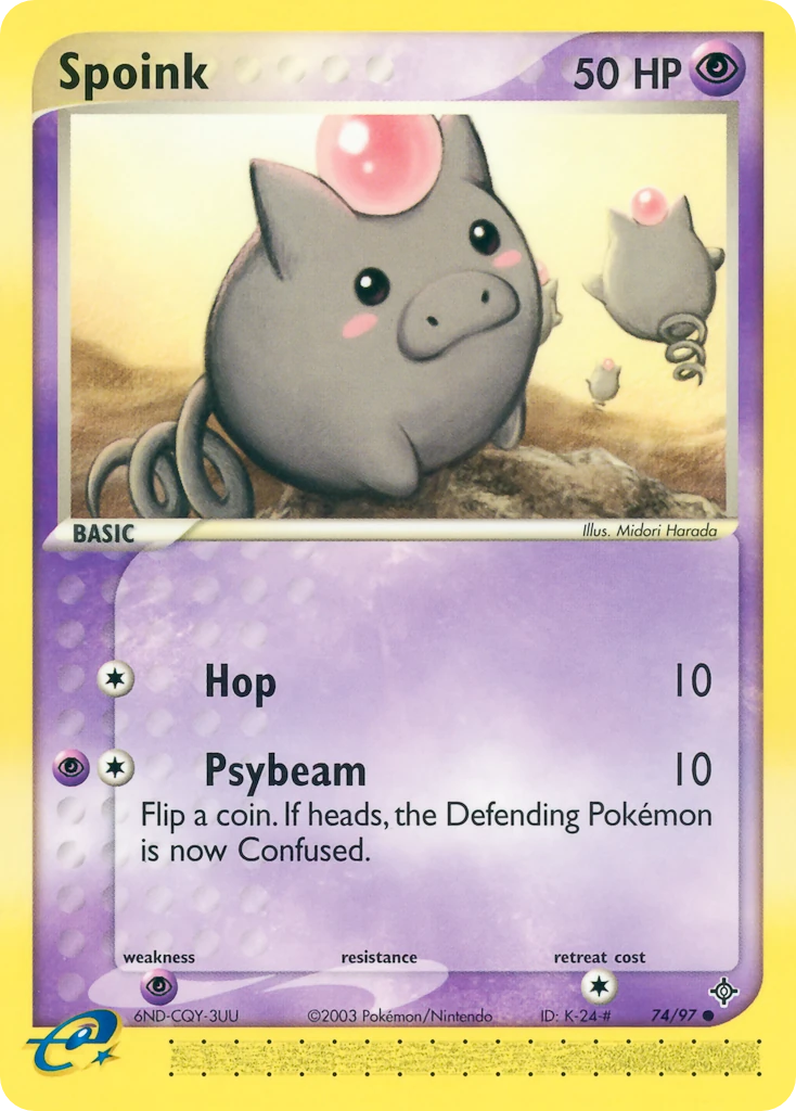 Spoink 74/97, Dragon Pokémon card