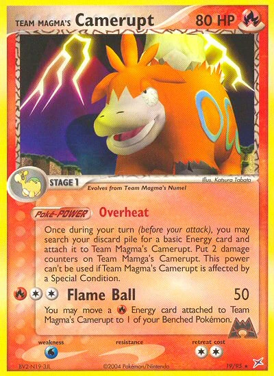 Team Magma's Camerupt 19/95, Team Magma vs Team Aqua Pokémon card