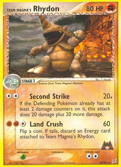 Team Magma's Rhydon 22/95, Team Magma vs Team Aqua Pokémon card