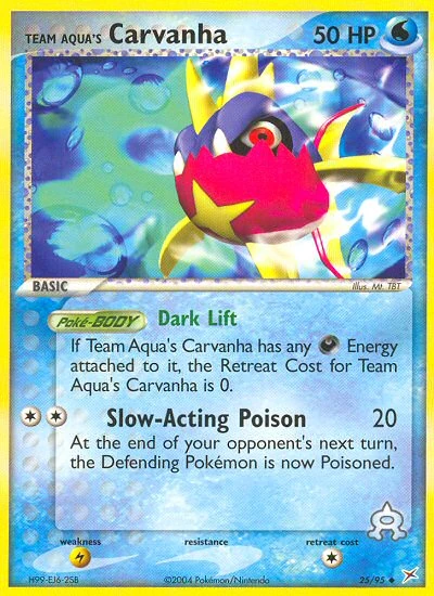 Team Aqua's Carvanha 25/95, Team Magma vs Team Aqua Pokémon card