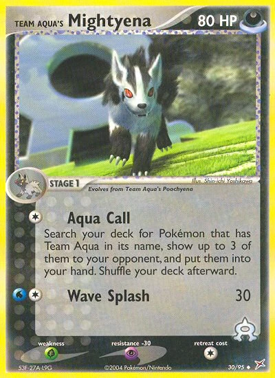 Team Aqua's Mightyena 30/95, Team Magma vs Team Aqua Pokémon card