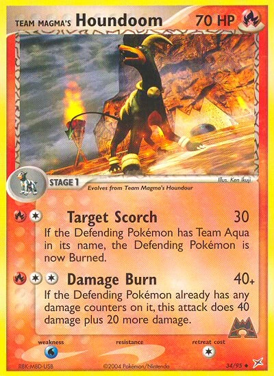 Team Magma's Houndoom 34/95, Team Magma vs Team Aqua Pokémon card