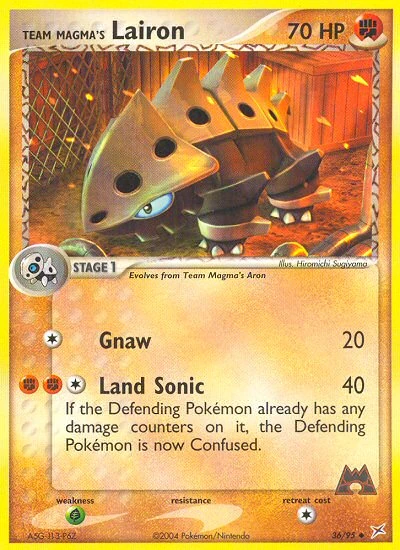 Team Magma's Lairon 36/95, Team Magma vs Team Aqua Pokémon card
