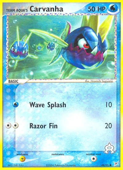 Team Aqua's Carvanha 48/95, Team Magma vs Team Aqua Pokémon card