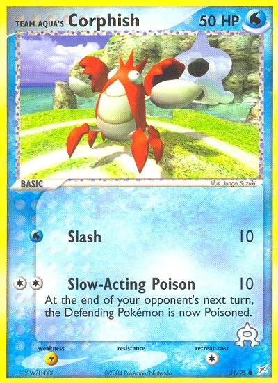 Team Aqua's Corphish 51/95, Team Magma vs Team Aqua Pokémon card