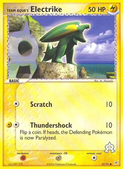 Team Aqua's Electrike 52/95, Team Magma vs Team Aqua Pokémon card