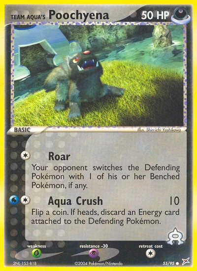 Team Aqua's Poochyena 55/95, Team Magma vs Team Aqua Pokémon card