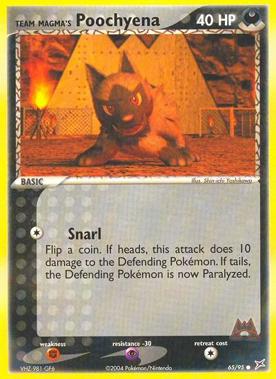 Team Magma's Poochyena 65/95, Team Magma vs Team Aqua Pokémon card