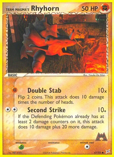 Team Magma's Rhyhorn 67/95, Team Magma vs Team Aqua Pokémon card