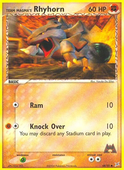 Team Magma's Rhyhorn 68/95, Team Magma vs Team Aqua Pokémon card