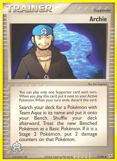 Archie 71/95, Team Magma vs Team Aqua Pokémon card