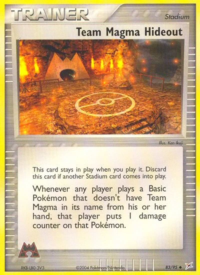 Team Magma Hideout 83/95, Team Magma vs Team Aqua Pokémon card