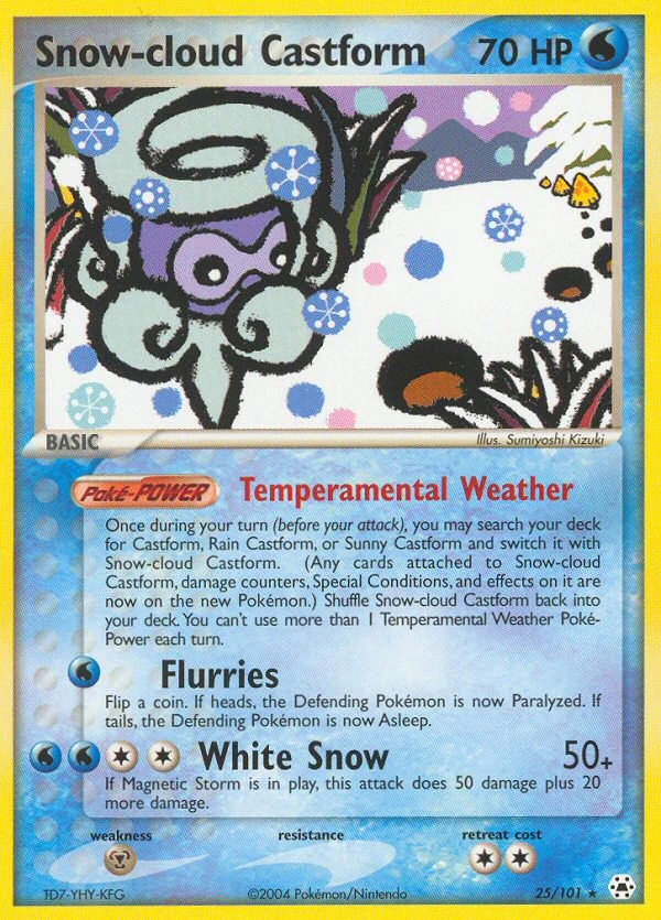 Snow-cloud Castform 25/101, Hidden Legends Pokémon card