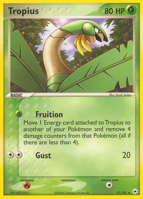 Tropius 27/101, Hidden Legends Pokémon card