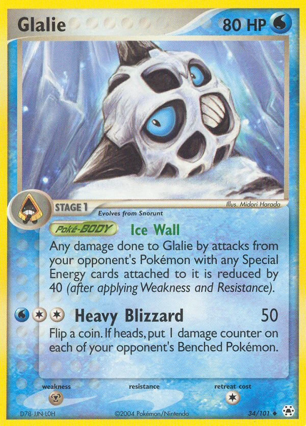 Glalie 34/101, Hidden Legends Pokémon card