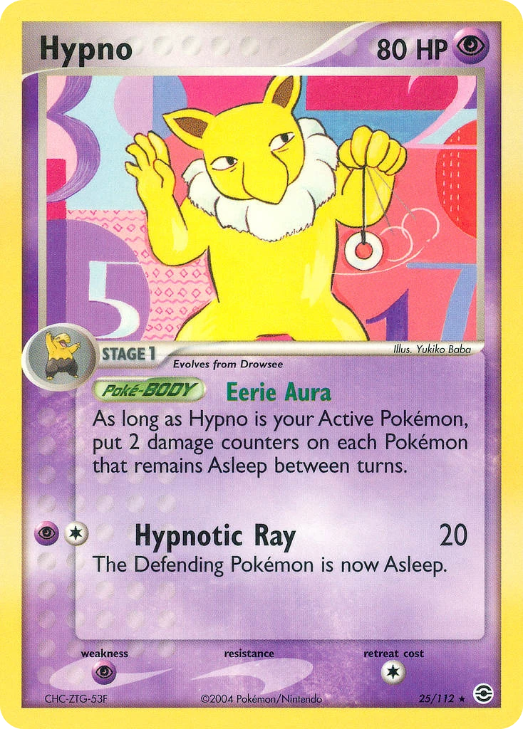 Hypno 25/112, FireRed & LeafGreen Pokémon card